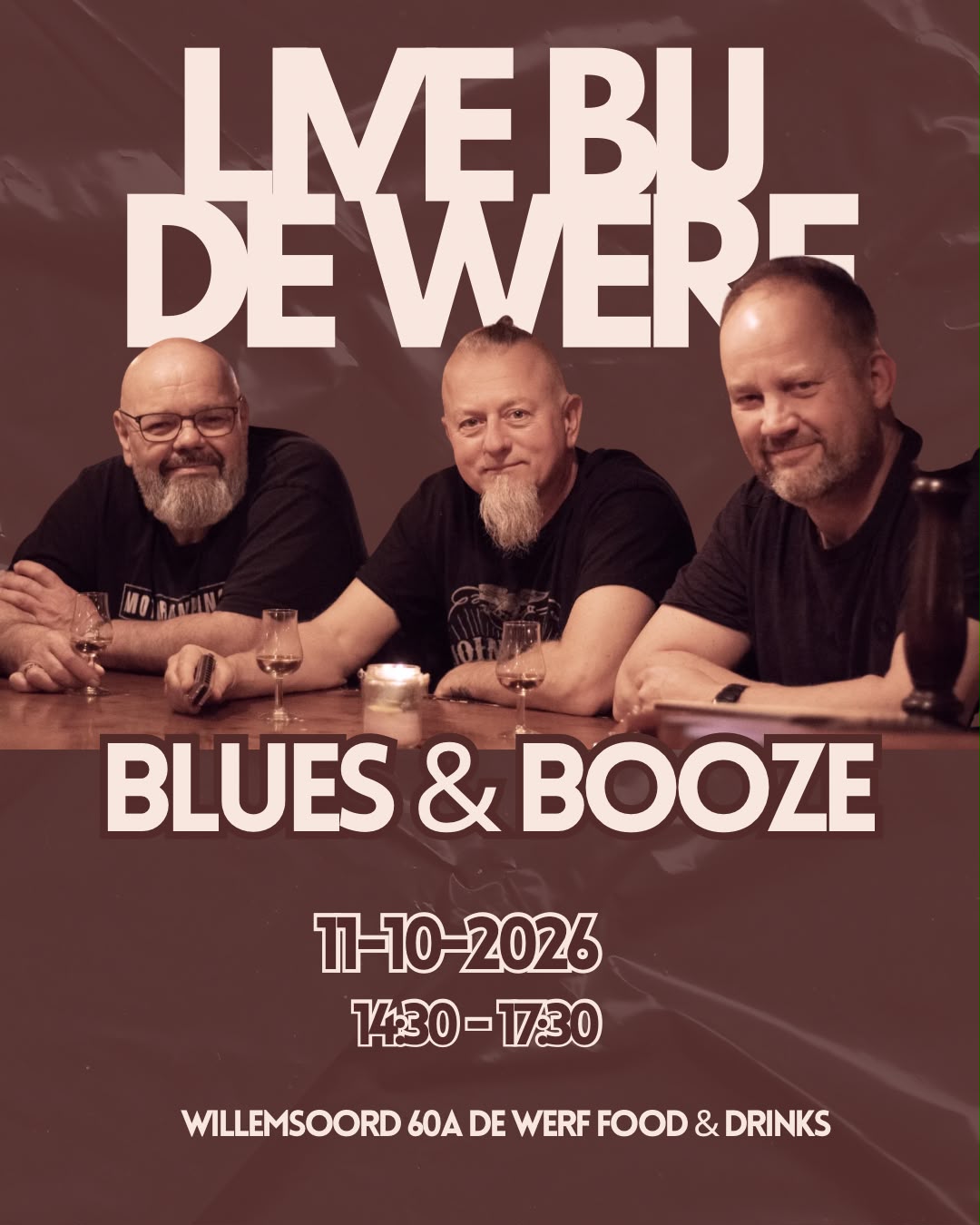 Poster Blues & Booze live bij De Werf op 11 oktober 2026